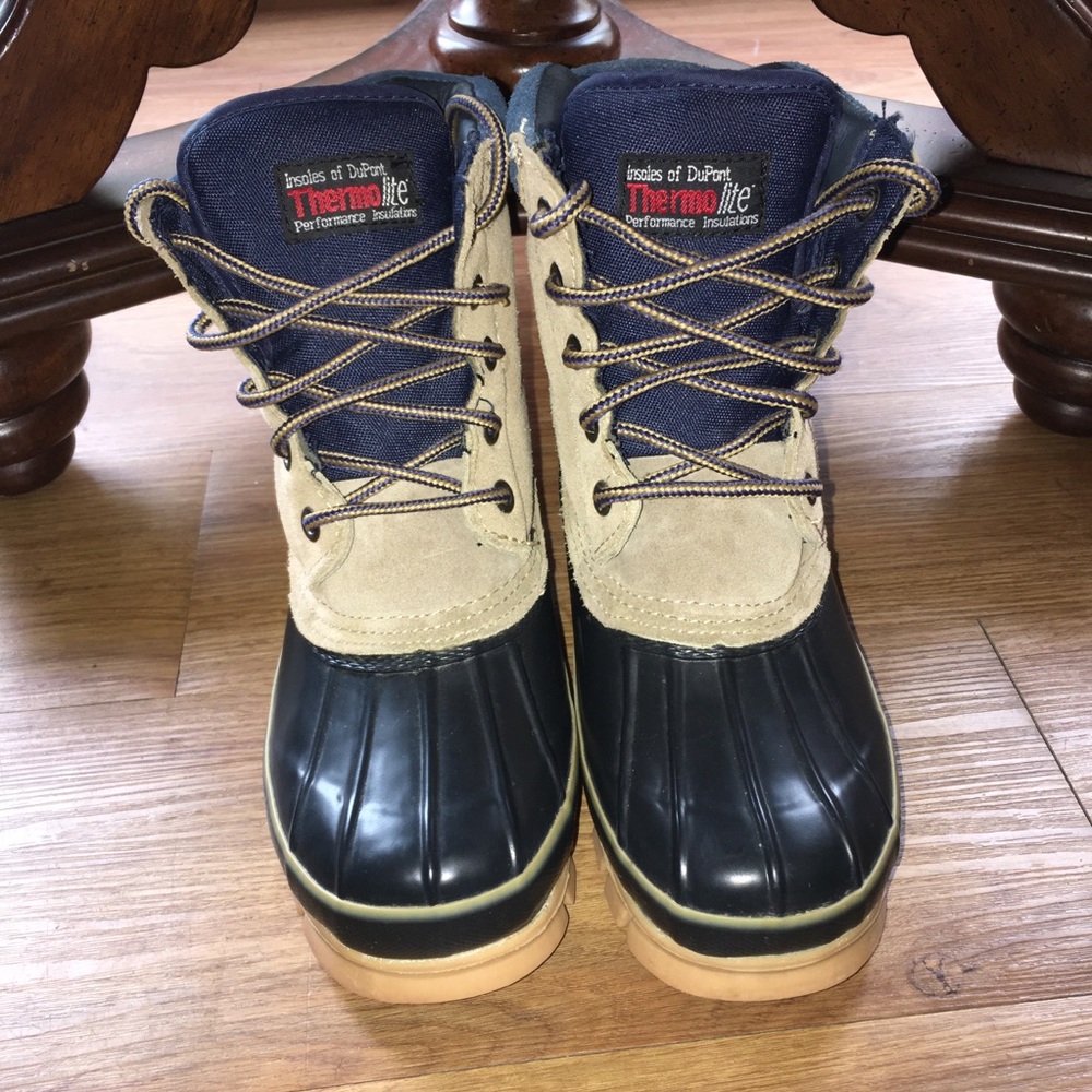 Thermolite genuine leather/suede duck boots